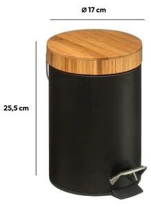 Odpadkový kôš s bambusovým vekom NATUREO 3L, čierny