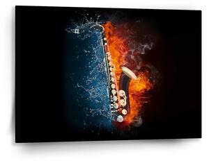 Sablio Obraz Ohnivý saxofón - 90x60 cm