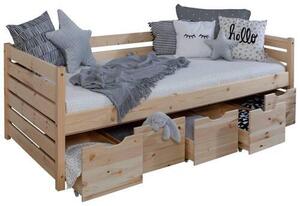 POSTEĽ S ÚLOŽNÝM PRIESTOROM, 90/200 cm prírodná farba MID.YOU - Detské izby, Online Only