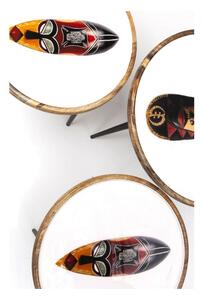 Odkladací stolík African Masks – set 3 ks 48 × 48 × 47 cm