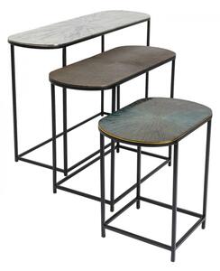 Odkladací stolík Ray Oval – set 3 ks 61,75 × 97 × 30 cm KARE DESIGN