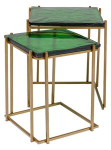 Odkladací stolík Lagoon – -zelená, set 2 ks 52 × 43,5 × 42 cm KARE DESIGN