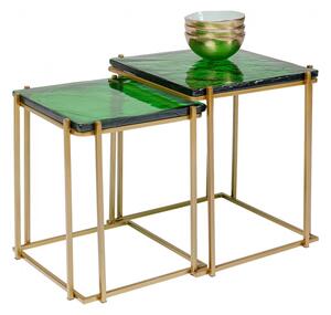 Odkladací stolík Lagoon – -zelená, set 2 ks 52 × 43,5 × 42 cm KARE DESIGN