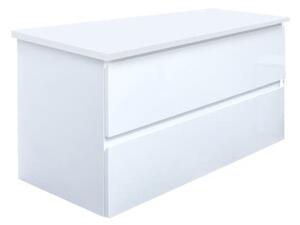 Kúpeľňová skrinka s krycou doskou SAT B-Way 99x50x45 cm biela lesk BWAY2100WDESK