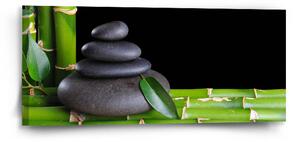 Sablio Obraz Bambus a kamene - 110x50 cm