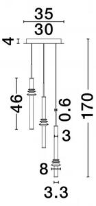 LED stmievateľný čierny dizajnový luster Atmosfera 3