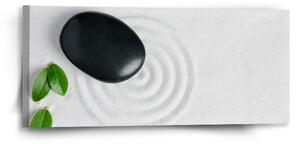Sablio Obraz Listy a kameň - 110x50 cm