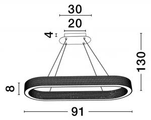 LED stmievateľný platinum zlatý moderný luster Kinara 130