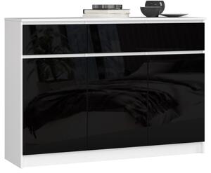 Komoda K140 3D 3SZ CLP čierna, lesk