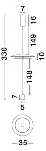 LED stmievateľná bielo-chrómová stojaca lampa Olos-50 – 50 x 12 cm