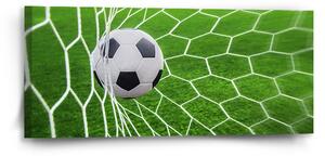 Sablio Obraz Futbalová lopta v bráne - 110x50 cm