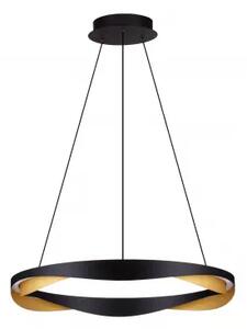 LED stmievateľný čierno-zlatý dizajnový luster Radon
