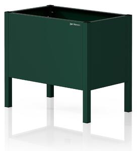Malý kovový obal na kvetináč vo fľaškovo zelenej farbe: DAISY 400 x 350 x 250 mm