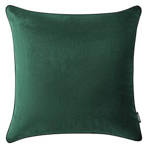 Krásna jednofarebná velvet zelená obliečka na vankúš 40 x 40 cm
