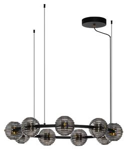 LED stmievateľný čierno-zlatý moderný luster Las 91