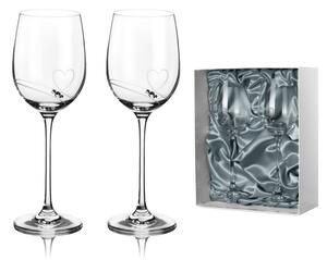 Diamante poháre na biele víno Romance s kamienkami Swarovski av prémiovom balení 330 ml 2KS