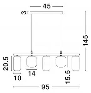 LED čierno-šedý moderný luster Aelia 145