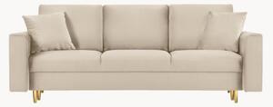 3-miestna rozkladacia pohovka s úložným priestorom Cartadera Light Beige & Gold