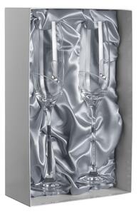 Diamante poháre na šampanské Romance s kamienkami Swarovski av prémiovom balení 200ml 2KS