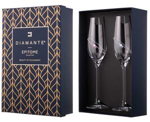 Diamante poháre na šampanské Diamond Ring s kryštálmi Swarovski 210 ml 2KS