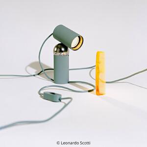 FLOS Stolová lampa Bilboquet, zelená, výška 20 cm, otočná, GU10, Zelená, Obývacia izba / jedáleň, Plast, Dizajn