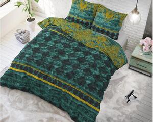Luxusné zelené bavlnené posteľné obliečky s ornamentálnym vzorom