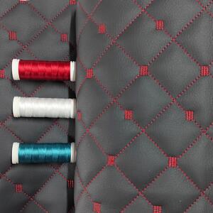 Ekokoža MIX 3x3 cm, prešívaná, farba grafitovo-červená, metráž 145 cm