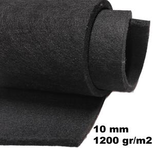 Technický filc 10 mm, farba čierna, metráž 160 cm