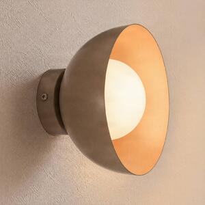 EMIBIG LIGHTING Nástenné svetlo Bibi K1, béžové, oceľ/sklo, Ø 18 cm, Krémová / jantárovo žltá, Obývacia izba / jedáleň, Sklo, Moderný, Nástenné svietidlo