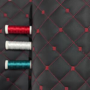 Ekokoža MIX 3x3 cm, prešívaná, farba čierno-červená, metráž 145 cm