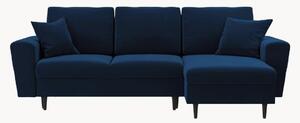 4-miestna rohová rozkladacia pohovka s úložným priestorom Kyoto Royal Blue & Black