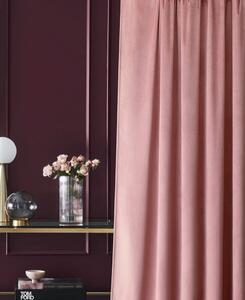 Room99 Hotový záves na krúžkoch CHARMY Jednofarebný Velúrový Zatemňovací Farba: Ružová/Zlatá, Veľkosť: 140 x 250 cm