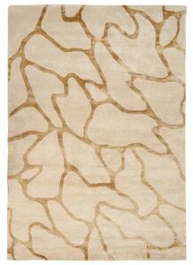 Koberec béžová viskóza a vlna geometrický vzor 160 x 230 cm moderný glamour štýl