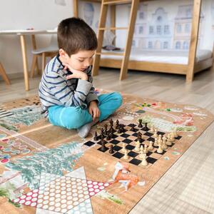 INSPIO-korkový koberec s menom - Detský koberec z korku - Zvieratká z lesa a spoločenské hry pre deti