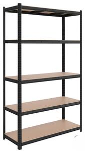 TZB Dílenský regál SUSAA 5 polic 205x120x45 cm černý