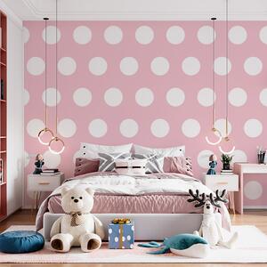 Sablio Tapeta Biele bodky - 208x125 cm