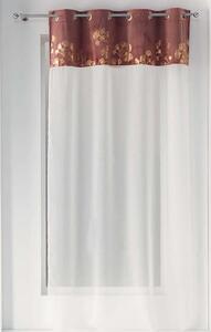 Bielo ružová záclona so zlatým vzorom ginka 140 x 240 cm