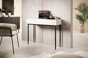 Moderný písací stôl Nicole 100 cm - biely mat / čierna
