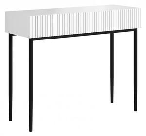 Toaletný stolík Nicole 100 cm so zásuvkami - biely mat / čierna
