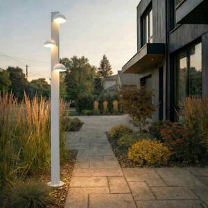 Exterierové LED svietidlo Lucande Velira, svetlosivé, 220 cm, 3-pl., Hliník / sivá / zinok, kov, Moderný
