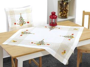 Vianočný vyšívaný obrus Christmas tree TiaHome - 40x85 cm