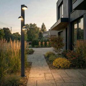 Lucande Exterierové LED svietidlo Velira, čierne, 220 cm, 3-pl., Čierna, kov, Moderný