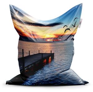 Sablio Sedací vak Západ slnka nad mólom - 150x100 cm
