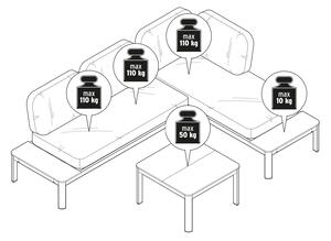 Modulárna rohová sedacia súprava so stolovými doskami Duraboard®