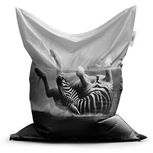 Sablio Sedací vak Váľajúca sa zebra - 150x100 cm