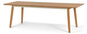 Rozkladací stôl z tíkového dreva; cca 2 – 2,4 m
