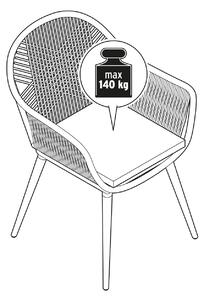 Škrupinová stolička s textilným výpletom