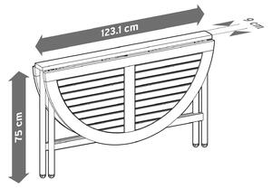 Výklopný stolík »Elin«; priemer cca 1,2 m