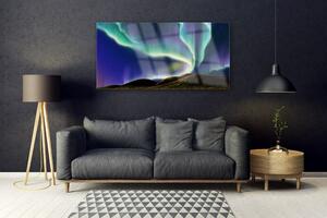 Obraz na skle Polárna žiara krajina 140x70 cm 2 Prívesky