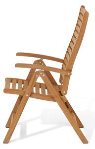 Stolička z tíkového dreva s vysokým nastaviteľným operadlom